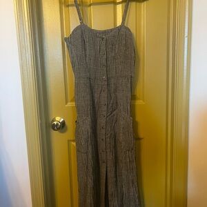 Mango Gingham Spaghetti Strap Dress